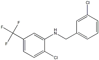 2-chloro-N-[(3-chlorophenyl)methyl]-5-(trifluoromethyl)aniline 结构式