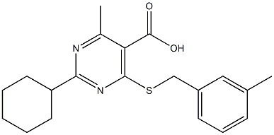 2-cyclohexyl-4-methyl-6-[(3-methylbenzyl)thio]pyrimidine-5-carboxylic acid Structure