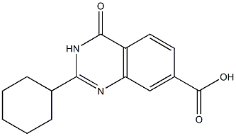 2-cyclohexyl-4-oxo-3,4-dihydroquinazoline-7-carboxylic acid Struktur