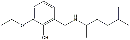 2-ethoxy-6-{[(5-methylhexan-2-yl)amino]methyl}phenol,,结构式