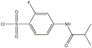 2-fluoro-4-(2-methylpropanamido)benzene-1-sulfonyl chloride Struktur