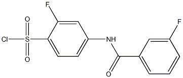 2-fluoro-4-[(3-fluorobenzene)amido]benzene-1-sulfonyl chloride Structure