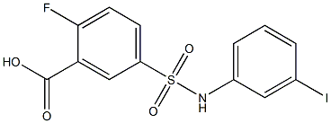 2-fluoro-5-[(3-iodophenyl)sulfamoyl]benzoic acid 化学構造式