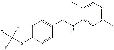 2-fluoro-5-methyl-N-({4-[(trifluoromethyl)sulfanyl]phenyl}methyl)aniline