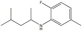 2-fluoro-5-methyl-N-(4-methylpentan-2-yl)aniline Struktur