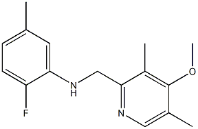 2-fluoro-N-[(4-methoxy-3,5-dimethylpyridin-2-yl)methyl]-5-methylaniline,,结构式