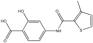 2-hydroxy-4-{[(3-methylthien-2-yl)carbonyl]amino}benzoic acid Struktur