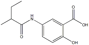 2-hydroxy-5-[(2-methylbutanoyl)amino]benzoic acid 化学構造式