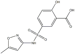 2-hydroxy-5-[(5-methyl-1,2-oxazol-3-yl)sulfamoyl]benzoic acid Struktur