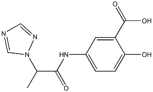 2-hydroxy-5-[2-(1H-1,2,4-triazol-1-yl)propanamido]benzoic acid Struktur