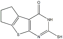 2-mercapto-3,5,6,7-tetrahydro-4H-cyclopenta[4,5]thieno[2,3-d]pyrimidin-4-one Struktur