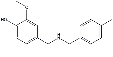 2-methoxy-4-(1-{[(4-methylphenyl)methyl]amino}ethyl)phenol Struktur
