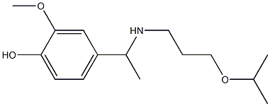 2-methoxy-4-(1-{[3-(propan-2-yloxy)propyl]amino}ethyl)phenol 化学構造式