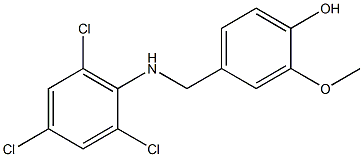 2-methoxy-4-{[(2,4,6-trichlorophenyl)amino]methyl}phenol 化学構造式