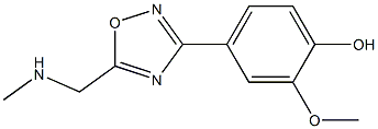 2-methoxy-4-{5-[(methylamino)methyl]-1,2,4-oxadiazol-3-yl}phenol 化学構造式