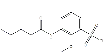 2-methoxy-5-methyl-3-pentanamidobenzene-1-sulfonyl chloride Struktur