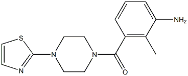 2-methyl-3-{[4-(1,3-thiazol-2-yl)piperazin-1-yl]carbonyl}aniline 化学構造式