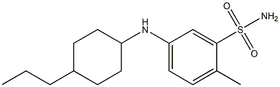 2-methyl-5-[(4-propylcyclohexyl)amino]benzene-1-sulfonamide Struktur