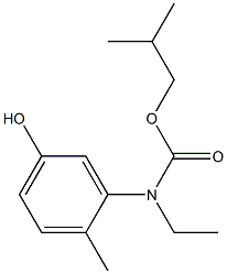 2-methylpropyl N-ethyl-N-(5-hydroxy-2-methylphenyl)carbamate 化学構造式