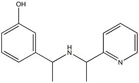3-(1-{[1-(pyridin-2-yl)ethyl]amino}ethyl)phenol 化学構造式