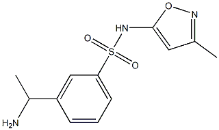 3-(1-aminoethyl)-N-(3-methyl-1,2-oxazol-5-yl)benzene-1-sulfonamide 化学構造式