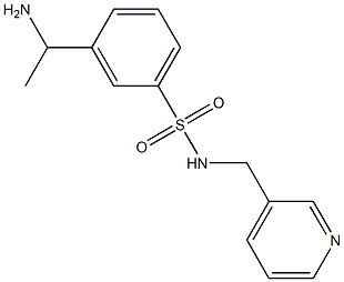 3-(1-aminoethyl)-N-(pyridin-3-ylmethyl)benzene-1-sulfonamide 化学構造式