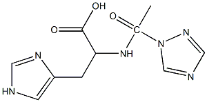 3-(1H-imidazol-4-yl)-2-[1-(1H-1,2,4-triazol-1-yl)acetamido]propanoic acid 结构式