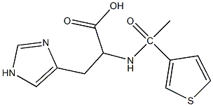 3-(1H-imidazol-4-yl)-2-[1-(thiophen-3-yl)acetamido]propanoic acid,,结构式