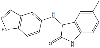 3-(1H-indol-5-ylamino)-5-methyl-2,3-dihydro-1H-indol-2-one 化学構造式