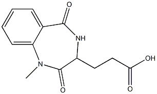 3-(1-methyl-2,5-dioxo-2,3,4,5-tetrahydro-1H-1,4-benzodiazepin-3-yl)propanoic acid 化学構造式