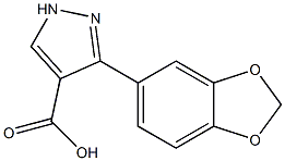 3-(2H-1,3-benzodioxol-5-yl)-1H-pyrazole-4-carboxylic acid Struktur