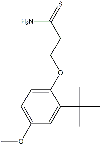 3-(2-tert-butyl-4-methoxyphenoxy)propanethioamide 化学構造式