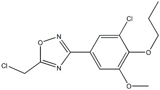 3-(3-chloro-5-methoxy-4-propoxyphenyl)-5-(chloromethyl)-1,2,4-oxadiazole 化学構造式