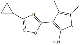 3-(3-cyclopropyl-1,2,4-oxadiazol-5-yl)-4,5-dimethylthiophen-2-amine 化学構造式