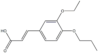 3-(3-ethoxy-4-propoxyphenyl)prop-2-enoic acid 化学構造式