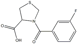 3-(3-fluorobenzoyl)-1,3-thiazolidine-4-carboxylic acid Struktur