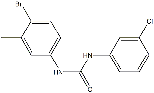 3-(4-bromo-3-methylphenyl)-1-(3-chlorophenyl)urea,,结构式