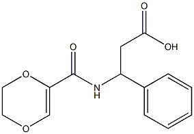 3-(5,6-dihydro-1,4-dioxin-2-ylformamido)-3-phenylpropanoic acid 结构式