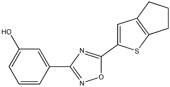 3-(5-{4H,5H,6H-cyclopenta[b]thiophen-2-yl}-1,2,4-oxadiazol-3-yl)phenol,,结构式