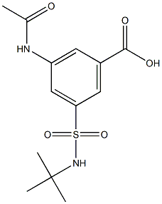 3-(acetylamino)-5-[(tert-butylamino)sulfonyl]benzoic acid,,结构式