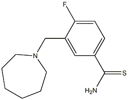 3-(azepan-1-ylmethyl)-4-fluorobenzenecarbothioamide 化学構造式