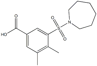 3-(azepane-1-sulfonyl)-4,5-dimethylbenzoic acid Struktur