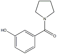 3-(pyrrolidin-1-ylcarbonyl)phenol 化学構造式