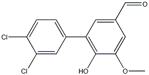 3',4'-dichloro-6-hydroxy-5-methoxy-1,1'-biphenyl-3-carbaldehyde 化学構造式
