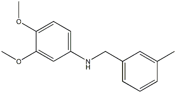 3,4-dimethoxy-N-[(3-methylphenyl)methyl]aniline,,结构式
