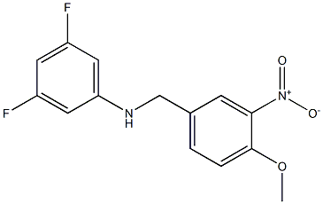 3,5-difluoro-N-[(4-methoxy-3-nitrophenyl)methyl]aniline Structure