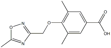 3,5-dimethyl-4-[(5-methyl-1,2,4-oxadiazol-3-yl)methoxy]benzoic acid Struktur