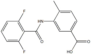 3-[(2,6-difluorobenzene)amido]-4-methylbenzoic acid Struktur