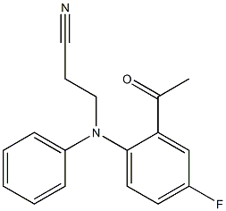 3-[(2-acetyl-4-fluorophenyl)(phenyl)amino]propanenitrile Struktur