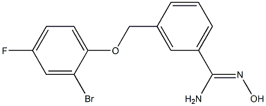 3-[(2-bromo-4-fluorophenoxy)methyl]-N'-hydroxybenzenecarboximidamide,,结构式